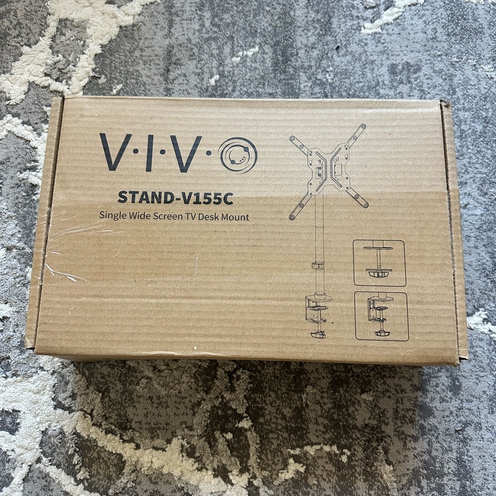 Like New VIVO Single Wide Screen TV Black Desk Mount
